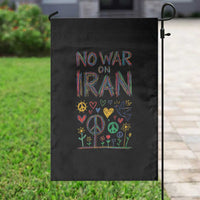 No War On Iran Colorful Peace Graphic Garden Flag Retro Anti War Protest