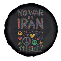 No War On Iran Colorful Peace Graphic Spare Tire Cover Retro Anti War Protest