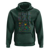 No War On Iran Colorful Peace Graphic Hoodie Retro Anti War Protest