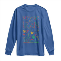 No War On Iran Colorful Peace Graphic Long Sleeve Shirt Retro Anti War Protest
