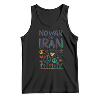 No War On Iran Colorful Peace Graphic Tank Top Retro Anti War Protest