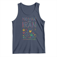 No War On Iran Colorful Peace Graphic Tank Top Retro Anti War Protest