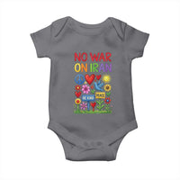 No War On Iran Colorful Peace Protest Baby Onesie Anti War Activist Statement