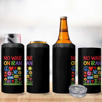No War On Iran Colorful Peace Protest 4 in 1 Can Cooler Tumbler Anti War Activist Statement
