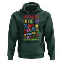 No War On Iran Colorful Peace Protest Hoodie Anti War Activist Statement