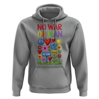 No War On Iran Colorful Peace Protest Hoodie Anti War Activist Statement