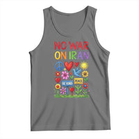 No War On Iran Colorful Peace Protest Tank Top Anti War Activist Statement