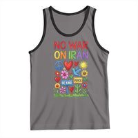 No War On Iran Colorful Peace Protest Tank Top Anti War Activist Statement