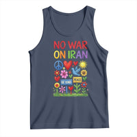No War On Iran Colorful Peace Protest Tank Top Anti War Activist Statement