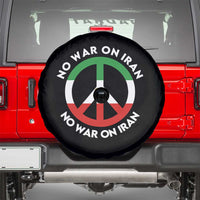 No War On Iran Peace Symbol Spare Tire Cover Iranian Lion Emblem Anti War Protest