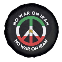 No War On Iran Peace Symbol Spare Tire Cover Iranian Lion Emblem Anti War Protest