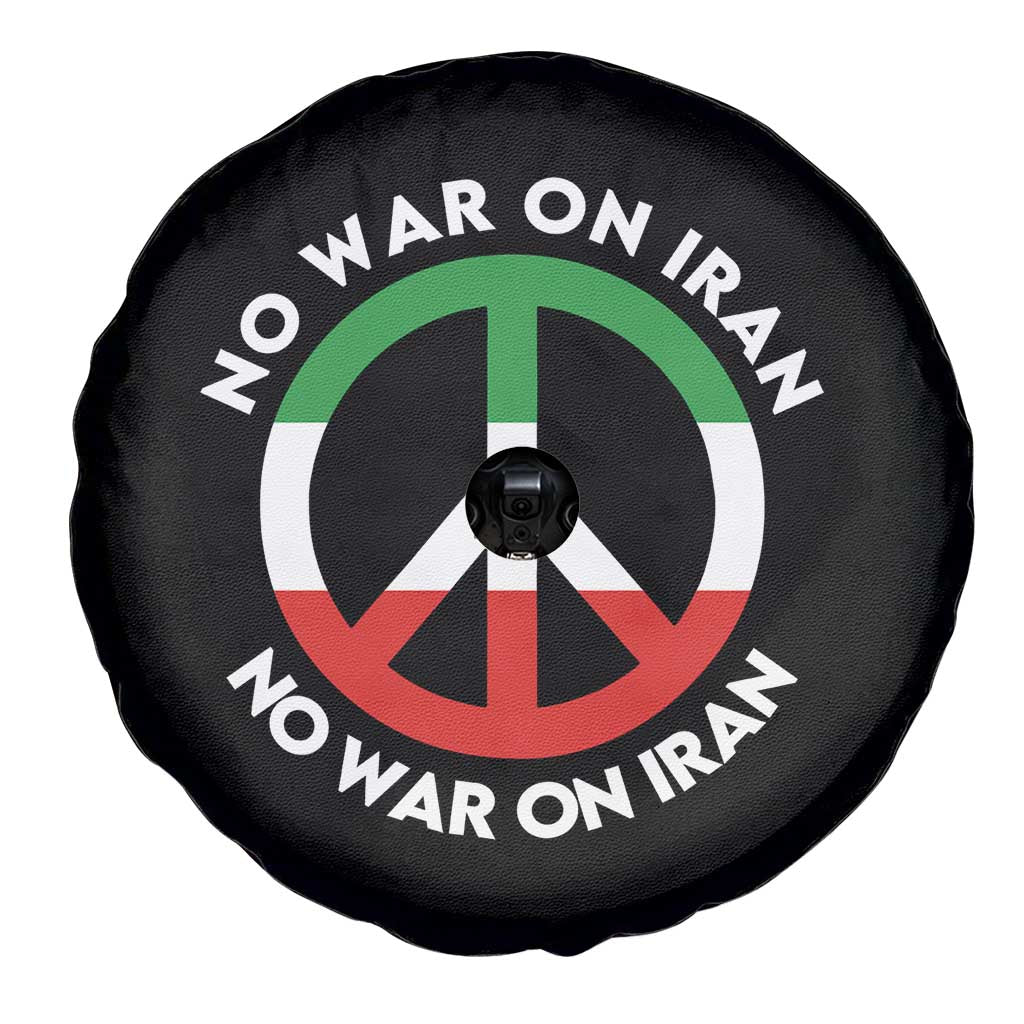 No War On Iran Peace Symbol Spare Tire Cover Iranian Lion Emblem Anti War Protest