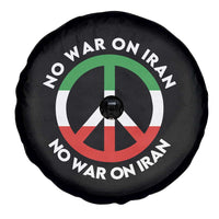 No War On Iran Peace Symbol Spare Tire Cover Iranian Lion Emblem Anti War Protest