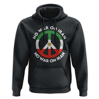 No War On Iran Peace Symbol Hoodie Iranian Lion Emblem Anti War Protest