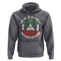 No War On Iran Peace Symbol Hoodie Iranian Lion Emblem Anti War Protest