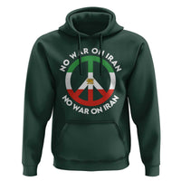 No War On Iran Peace Symbol Hoodie Iranian Lion Emblem Anti War Protest