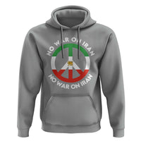 No War On Iran Peace Symbol Hoodie Iranian Lion Emblem Anti War Protest