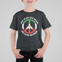 No War On Iran Peace Symbol T Shirt For Kid Iranian Lion Emblem Anti War Protest