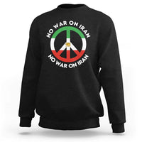 No War On Iran Peace Symbol Sweatshirt Iranian Lion Emblem Anti War Protest