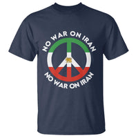 No War On Iran Peace Symbol T Shirt Iranian Lion Emblem Anti War Protest