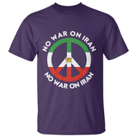 No War On Iran Peace Symbol T Shirt Iranian Lion Emblem Anti War Protest
