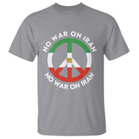 No War On Iran Peace Symbol T Shirt Iranian Lion Emblem Anti War Protest