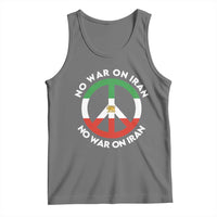 No War On Iran Peace Symbol Tank Top Iranian Lion Emblem Anti War Protest
