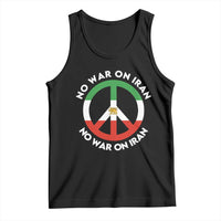 No War On Iran Peace Symbol Tank Top Iranian Lion Emblem Anti War Protest