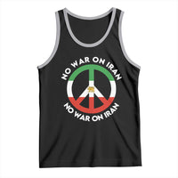 No War On Iran Peace Symbol Tank Top Iranian Lion Emblem Anti War Protest