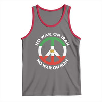 No War On Iran Peace Symbol Tank Top Iranian Lion Emblem Anti War Protest