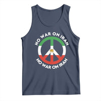 No War On Iran Peace Symbol Tank Top Iranian Lion Emblem Anti War Protest