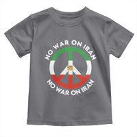 No War On Iran Peace Symbol Toddler T Shirt Iranian Lion Emblem Anti War Protest