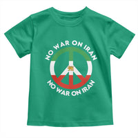 No War On Iran Peace Symbol Toddler T Shirt Iranian Lion Emblem Anti War Protest