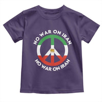 No War On Iran Peace Symbol Toddler T Shirt Iranian Lion Emblem Anti War Protest