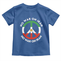 No War On Iran Peace Symbol Toddler T Shirt Iranian Lion Emblem Anti War Protest