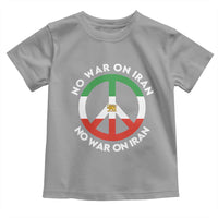 No War On Iran Peace Symbol Toddler T Shirt Iranian Lion Emblem Anti War Protest