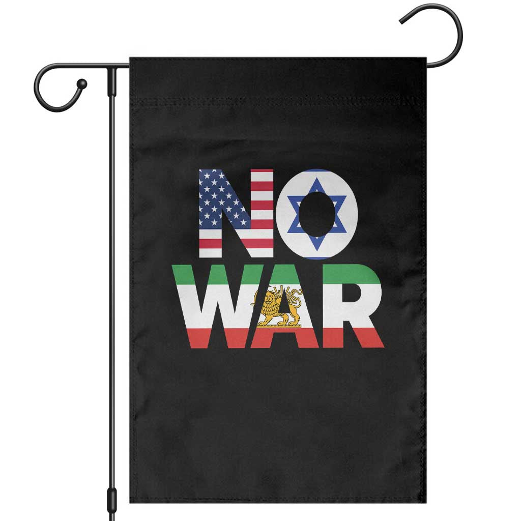 No War USA Israel Iran Flags Garden Flag Anti War Protest Political Statement