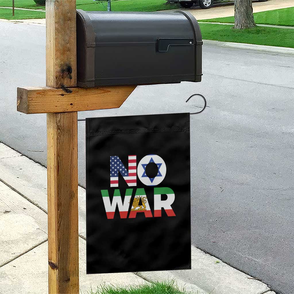 No War USA Israel Iran Flags Garden Flag Anti War Protest Political Statement