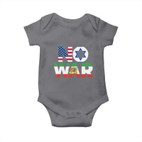 No War USA Israel Iran Flags Baby Onesie Anti War Protest Political Statement