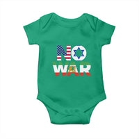 No War USA Israel Iran Flags Baby Onesie Anti War Protest Political Statement