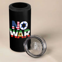 No War USA Israel Iran Flags 4 in 1 Can Cooler Tumbler Anti War Protest Political Statement