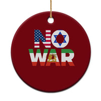 No War USA Israel Iran Flags Ceramic Ornament Anti War Protest Political Statement