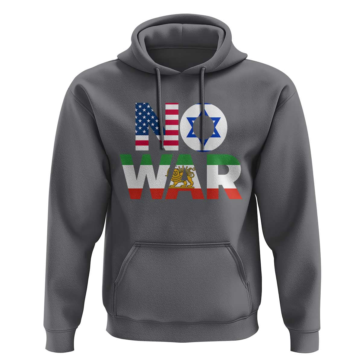 No War USA Israel Iran Flags Hoodie Anti War Protest Political Statement