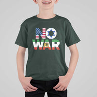 No War USA Israel Iran Flags T Shirt For Kid Anti War Protest Political Statement