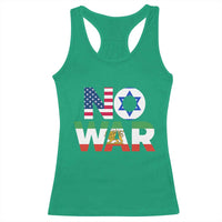 No War USA Israel Iran Flags Racerback Tank Top Anti War Protest Political Statement