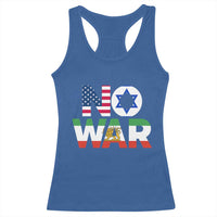 No War USA Israel Iran Flags Racerback Tank Top Anti War Protest Political Statement