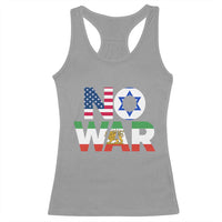 No War USA Israel Iran Flags Racerback Tank Top Anti War Protest Political Statement