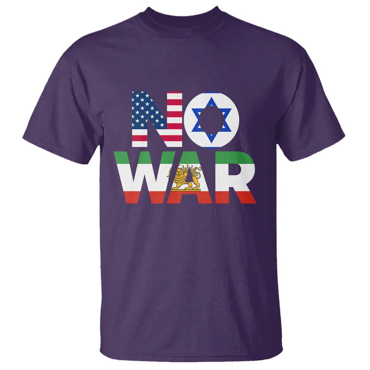 No War USA Israel Iran Flags T Shirt Anti War Protest Political Statement
