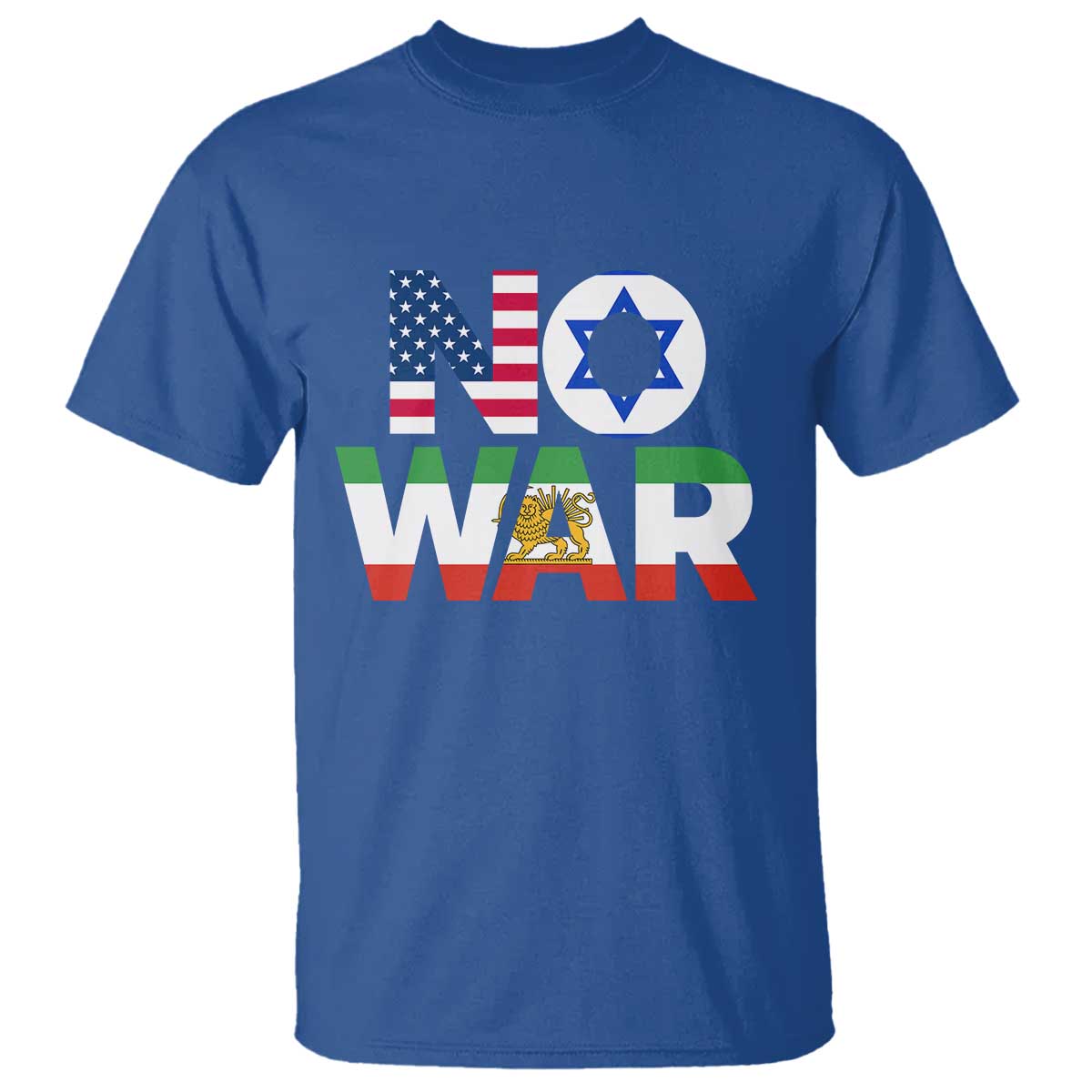 No War USA Israel Iran Flags T Shirt Anti War Protest Political Statement