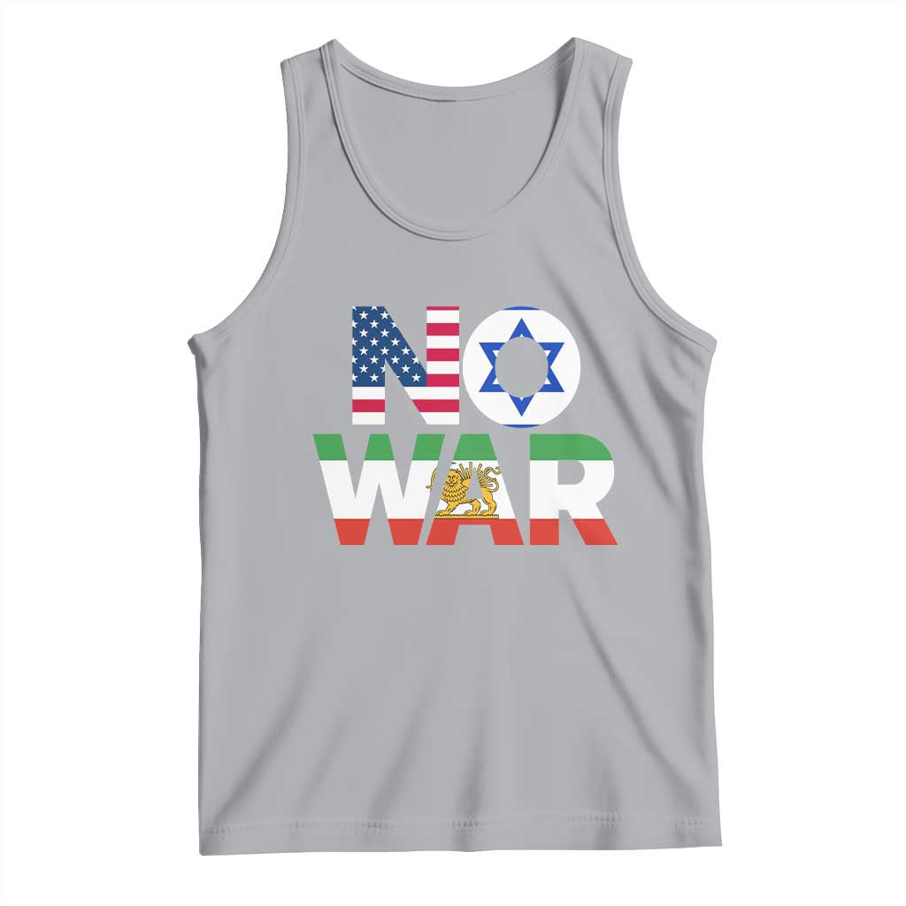 No War USA Israel Iran Flags Tank Top Anti War Protest Political Statement